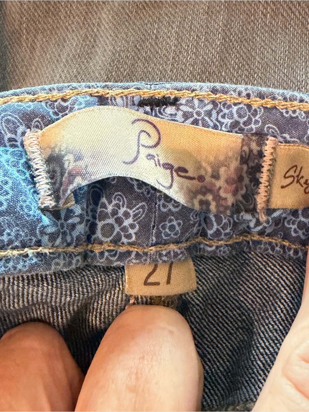 PAIGE Skyline Dark Indigo Flare Jeans 27 - Picture 7 of 9